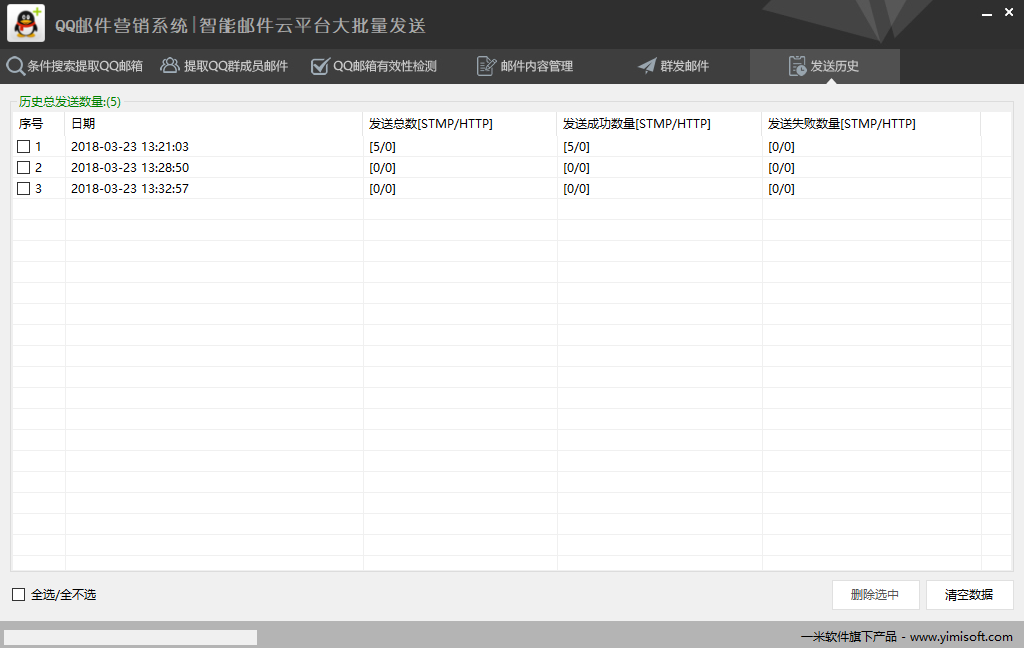 发送历史统计